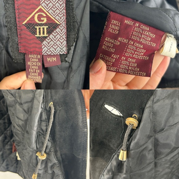 Vintage G III Black Quilted Suede Jacket - Picture 7 of 8